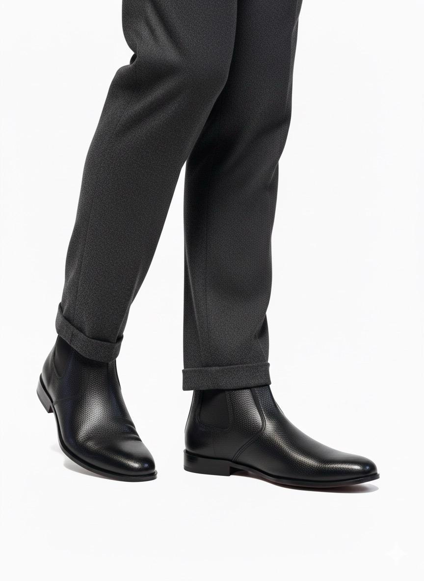 Noir Regent Double Strap Boot