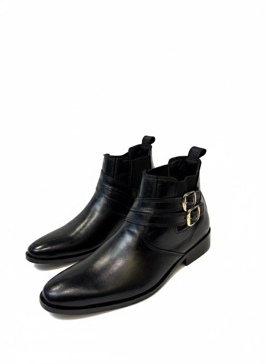Noir Regent Double Strap Boot